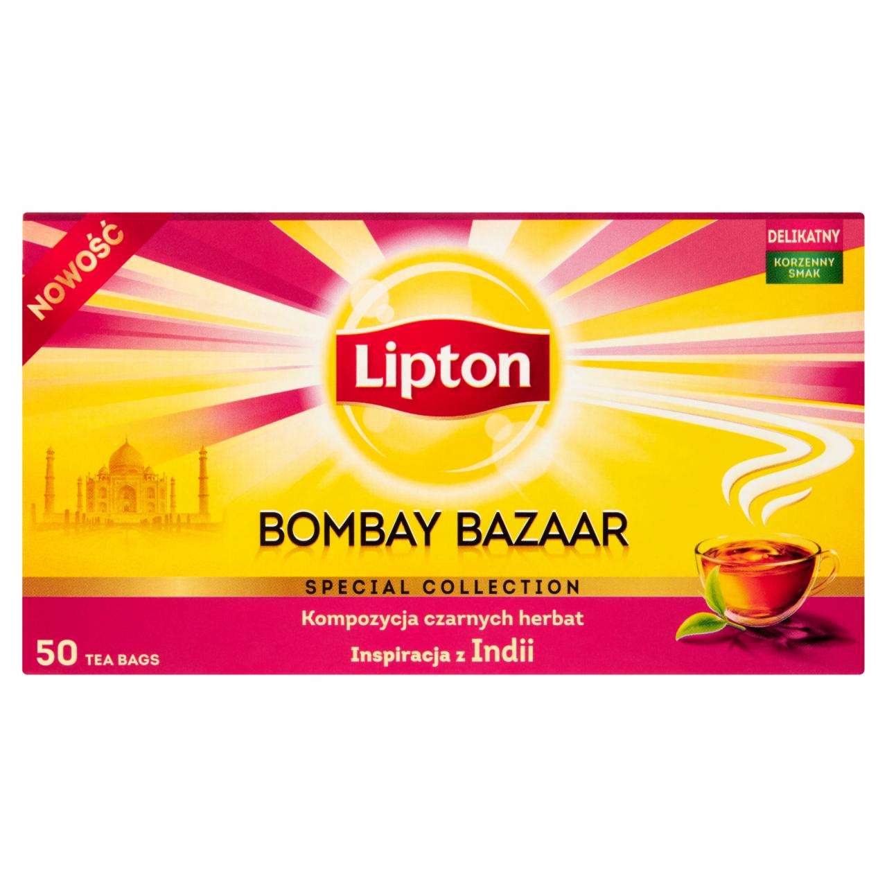 Zdjęcia - Lipton Bombay Bazaar Herbata czarna z naturalnym aromatem 90 g (50 torebek)