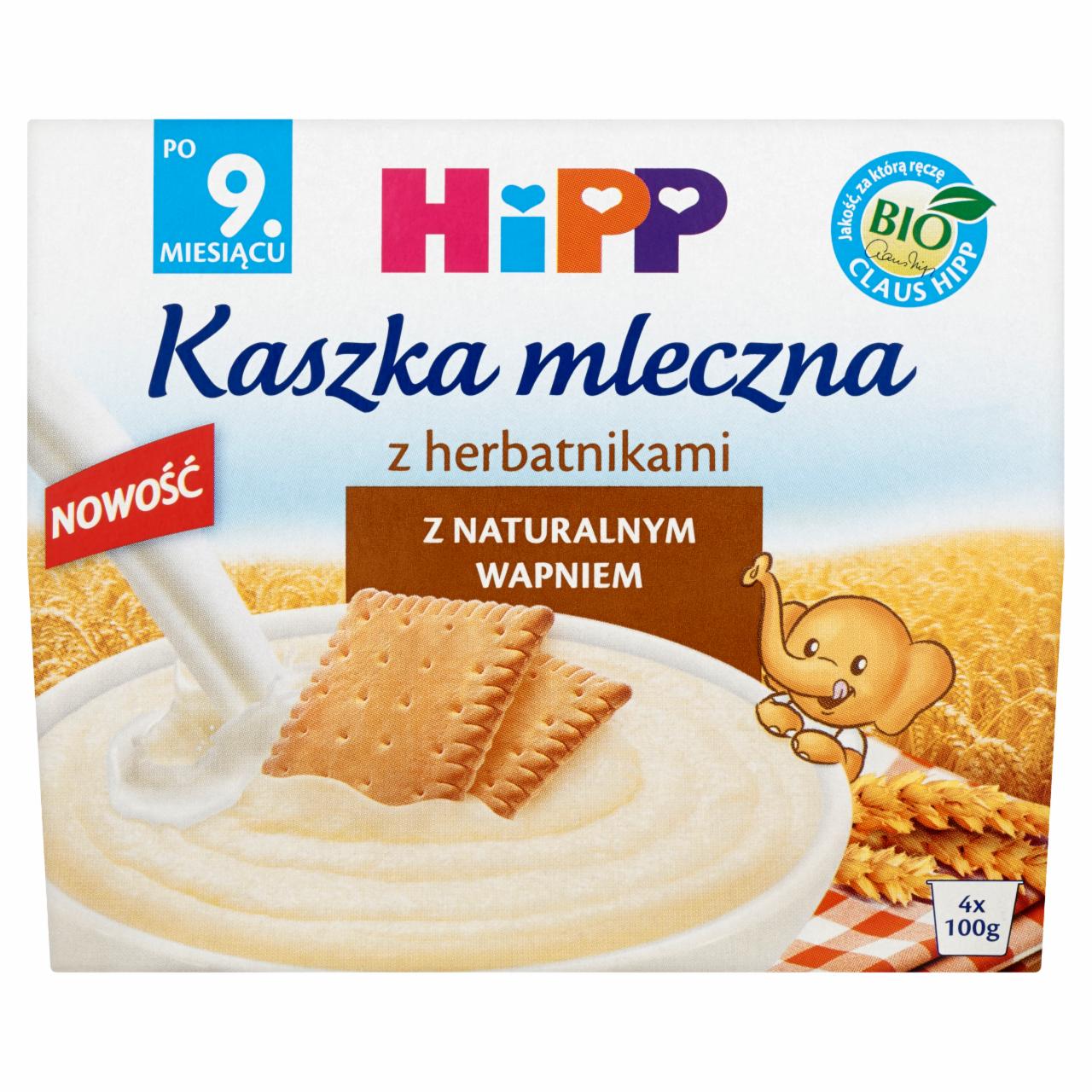 Zdjęcia - HiPP BIO Kaszka mleczna z herbatnikami po 9. miesiącu 400 g (4 sztuki)