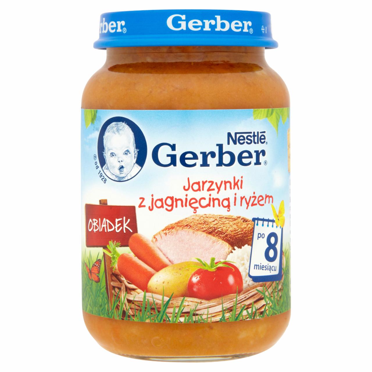 Zdjęcia - Gerber Obiadek Jarzynki z jagnięciną i ryżem po 8 miesiącu 190 g