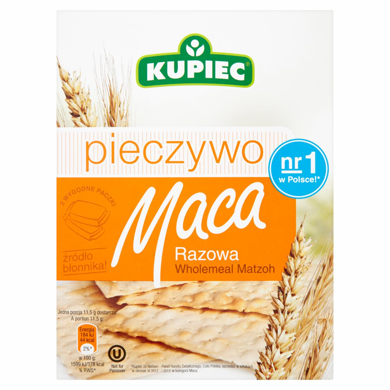 Zdjęcia - Kupiec Pieczywo Maca razowa 160 g