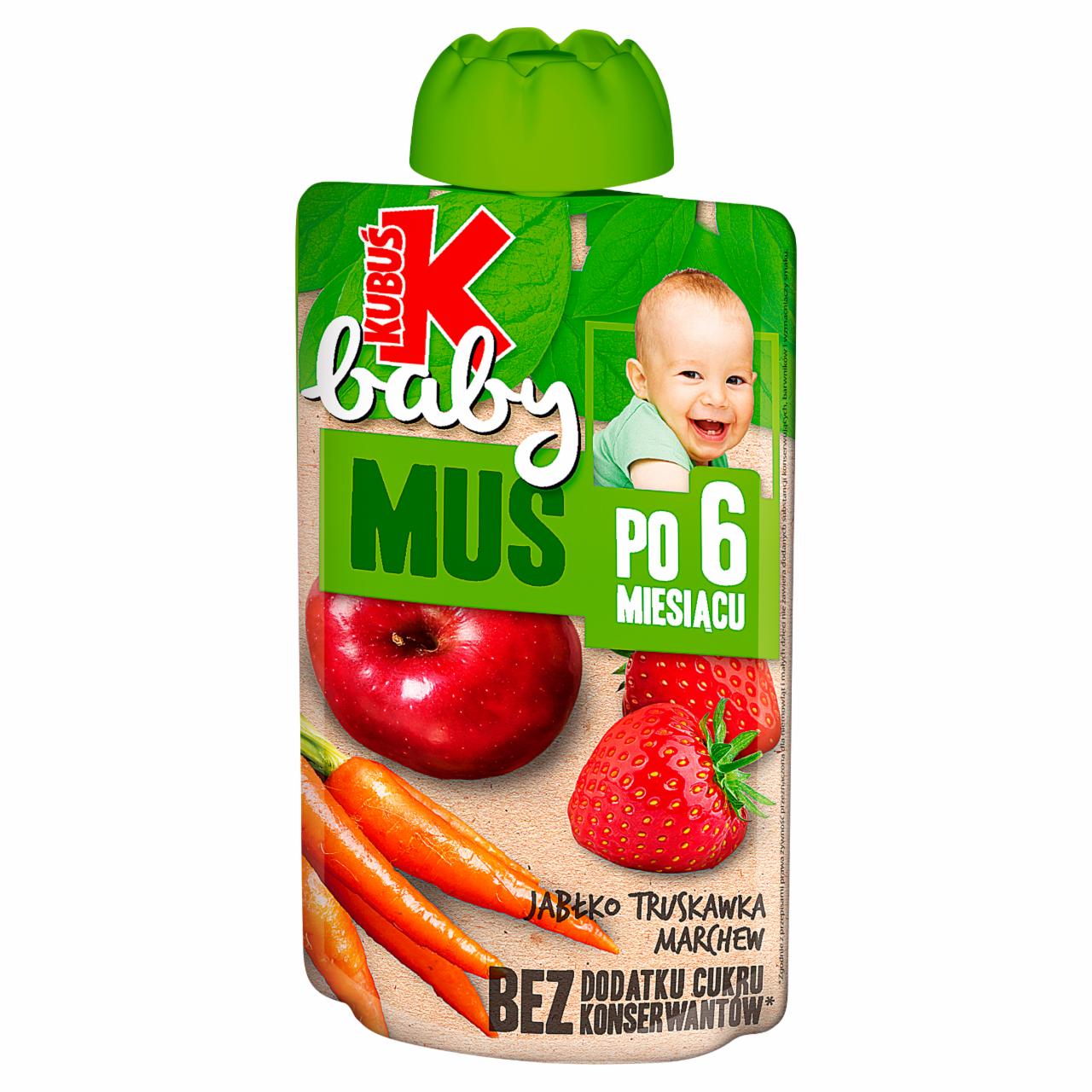 Zdjęcia - Kubuś Baby Mus po 6 miesiącu jabłko truskawka marchew 100 g