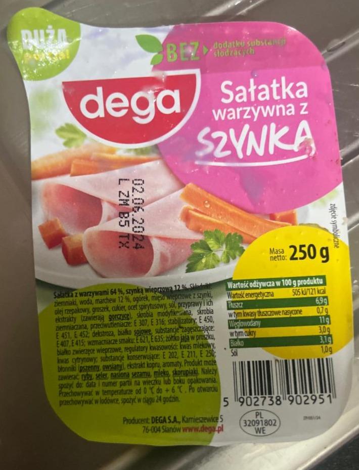 Zdjęcia - dega Sałatka warzywna z szynką 250 g