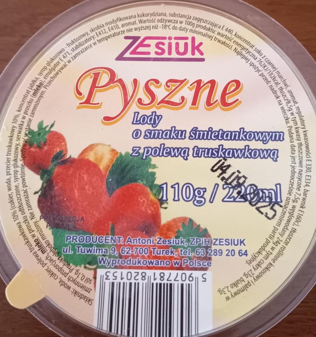 Zdjęcia - Pyszne lody śmietankowe z polewą truskawkową Zesiuk