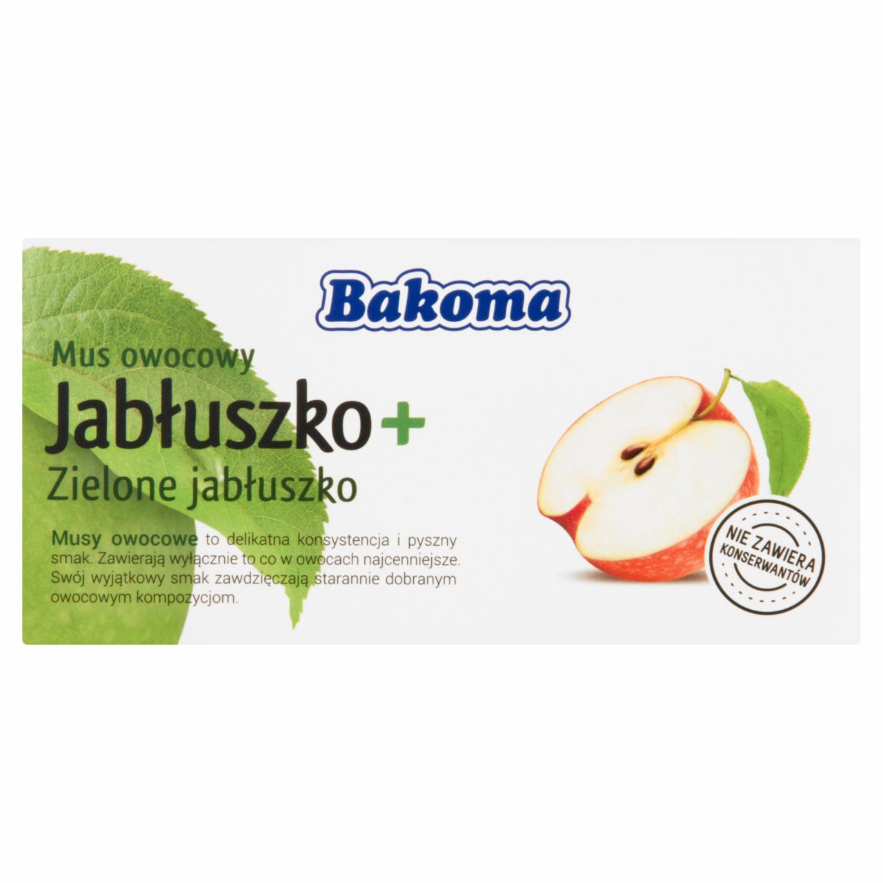Zdjęcia - Bakoma Mus owocowy Jabłuszko + Zielone jabłuszko 200 g (2 sztuki)