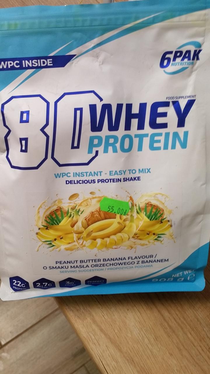 Zdjęcia - 80 whey protein o smaku masła orzechowego z bananem