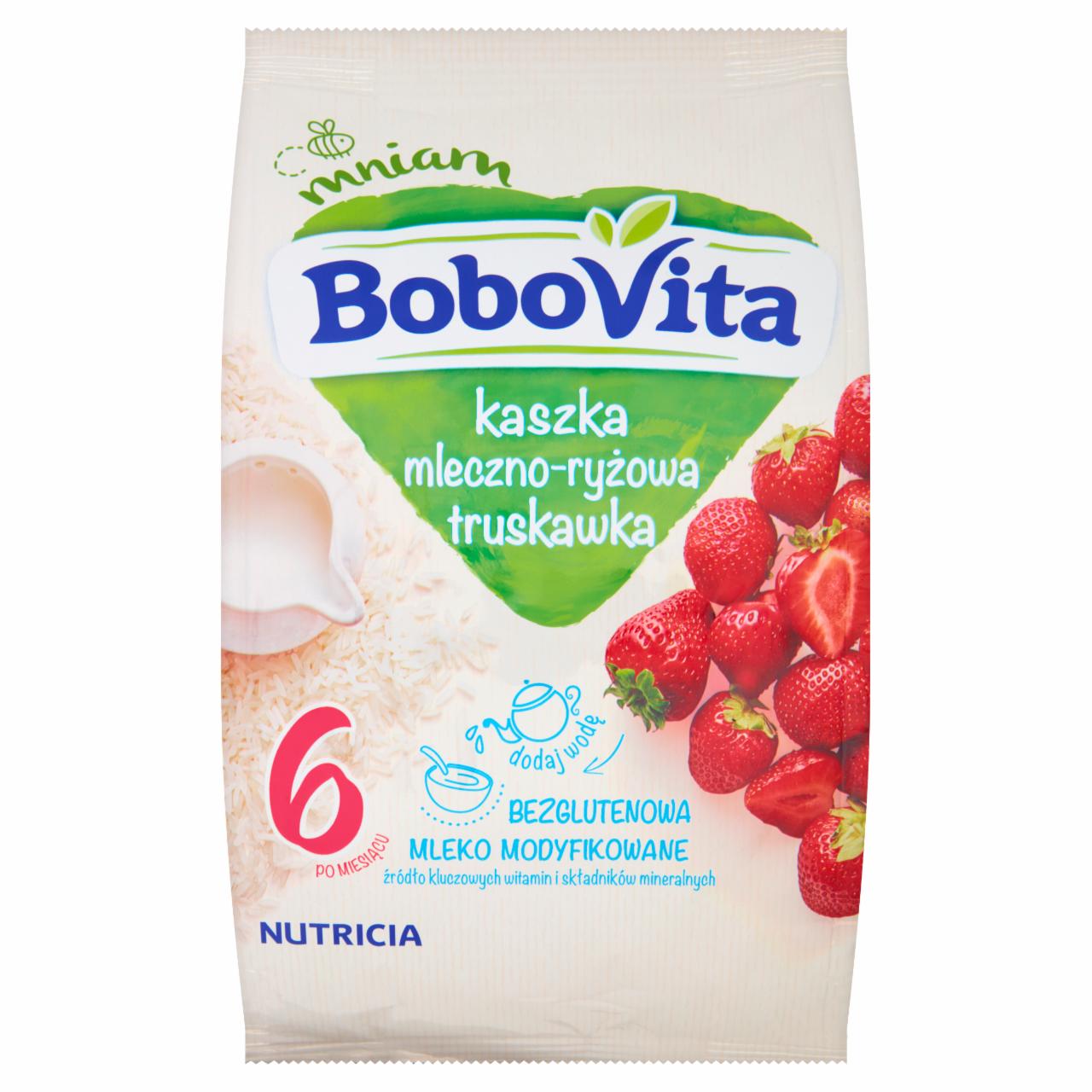 Zdjęcia - BoboVita Kaszka mleczno-ryżowa truskawka po 6 miesiącu 230 g