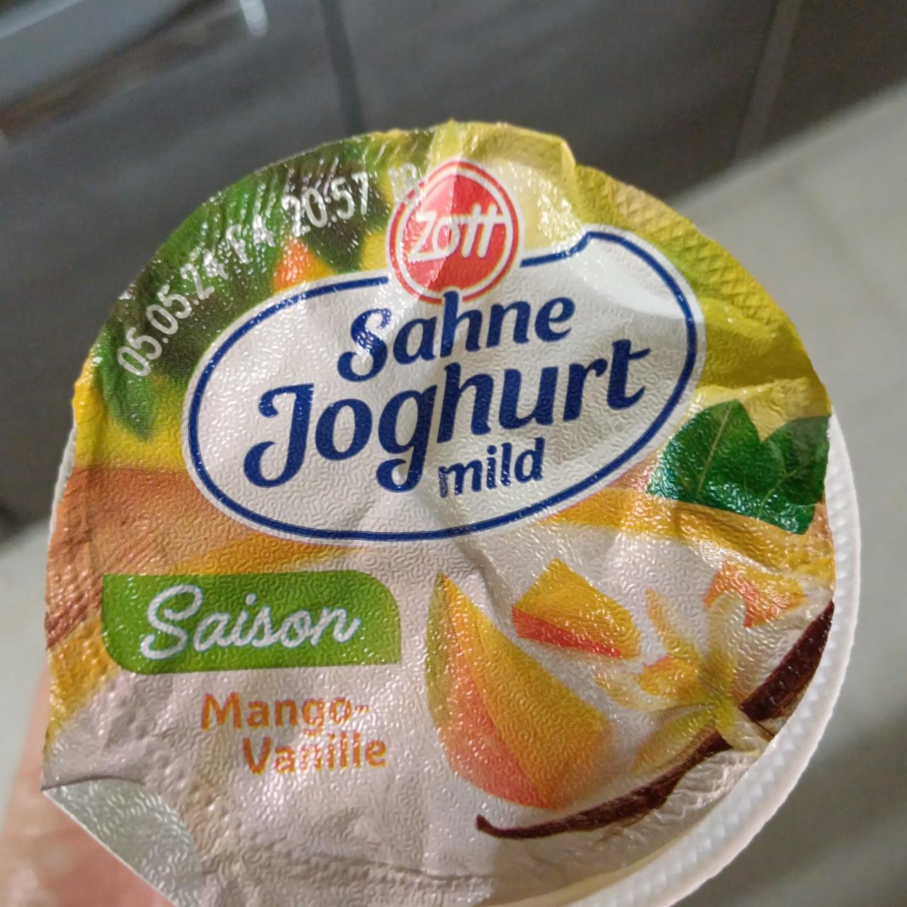 Zdjęcia - Sahne joghurt mild mango vanilia Zott