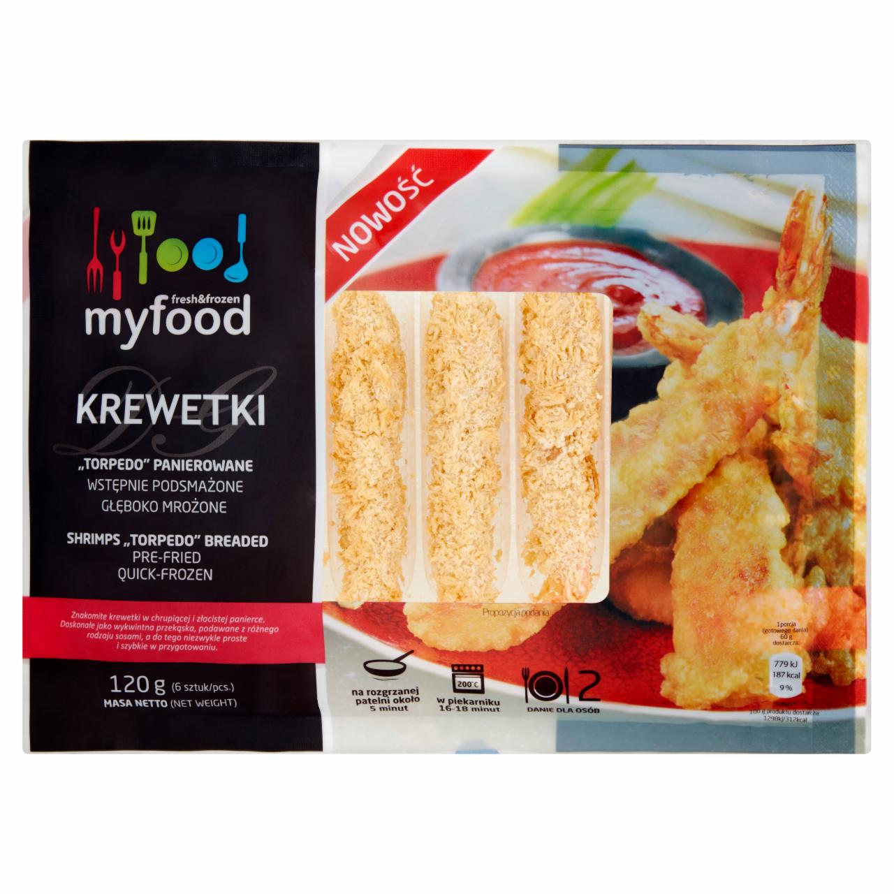 Zdjęcia - MyFood Krewetki 'Torpedo' panierowane 120 g (6 sztuk)