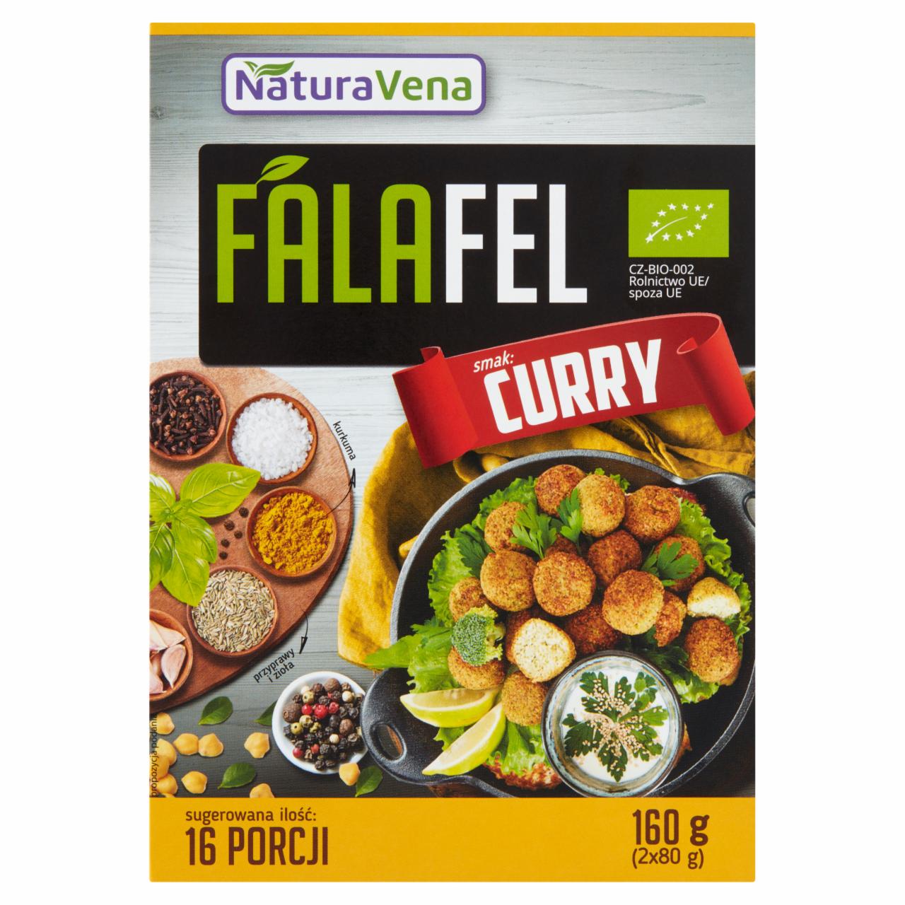 Zdjęcia - NaturaVena Falafel Ekologiczne danie w proszku smak curry 160 g (2 x 80 g)