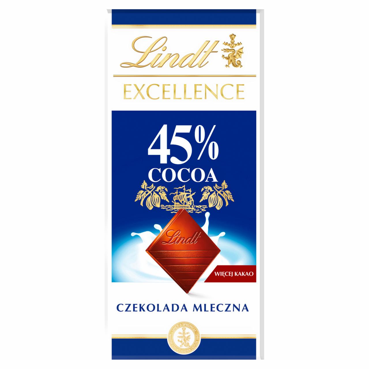 Zdjęcia - Lindt Excellence 45 % Cocoa Czekolada mleczna 80 g
