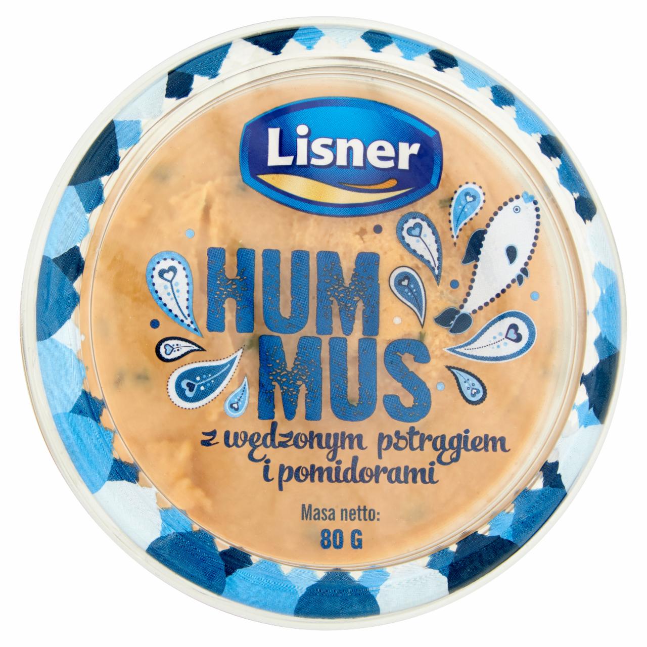 Zdjęcia - Lisner Hummus z wędzonym pstrągiem i pomidorami 80 g