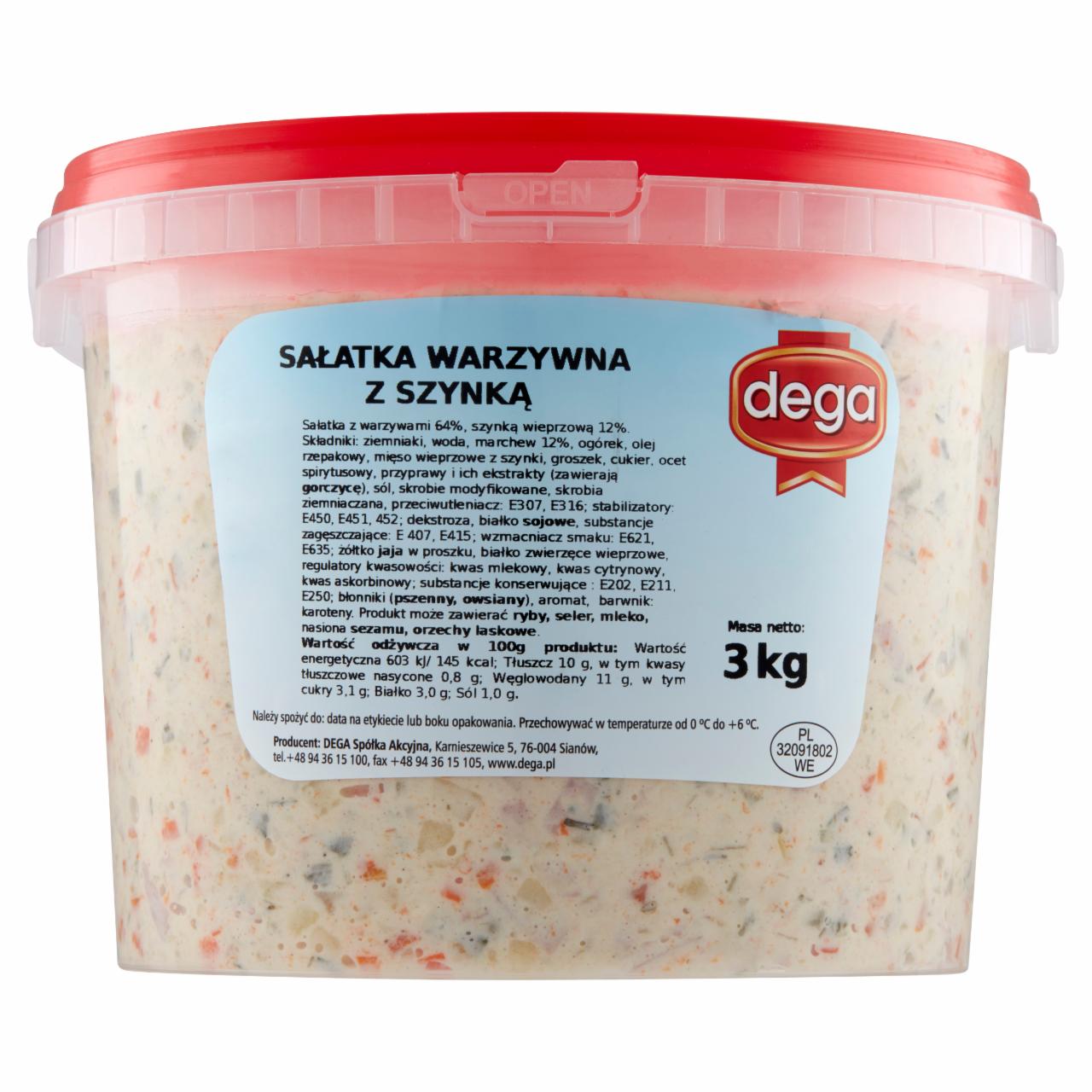 Zdjęcia - Dega Sałatka warzywna z szynką 3 kg