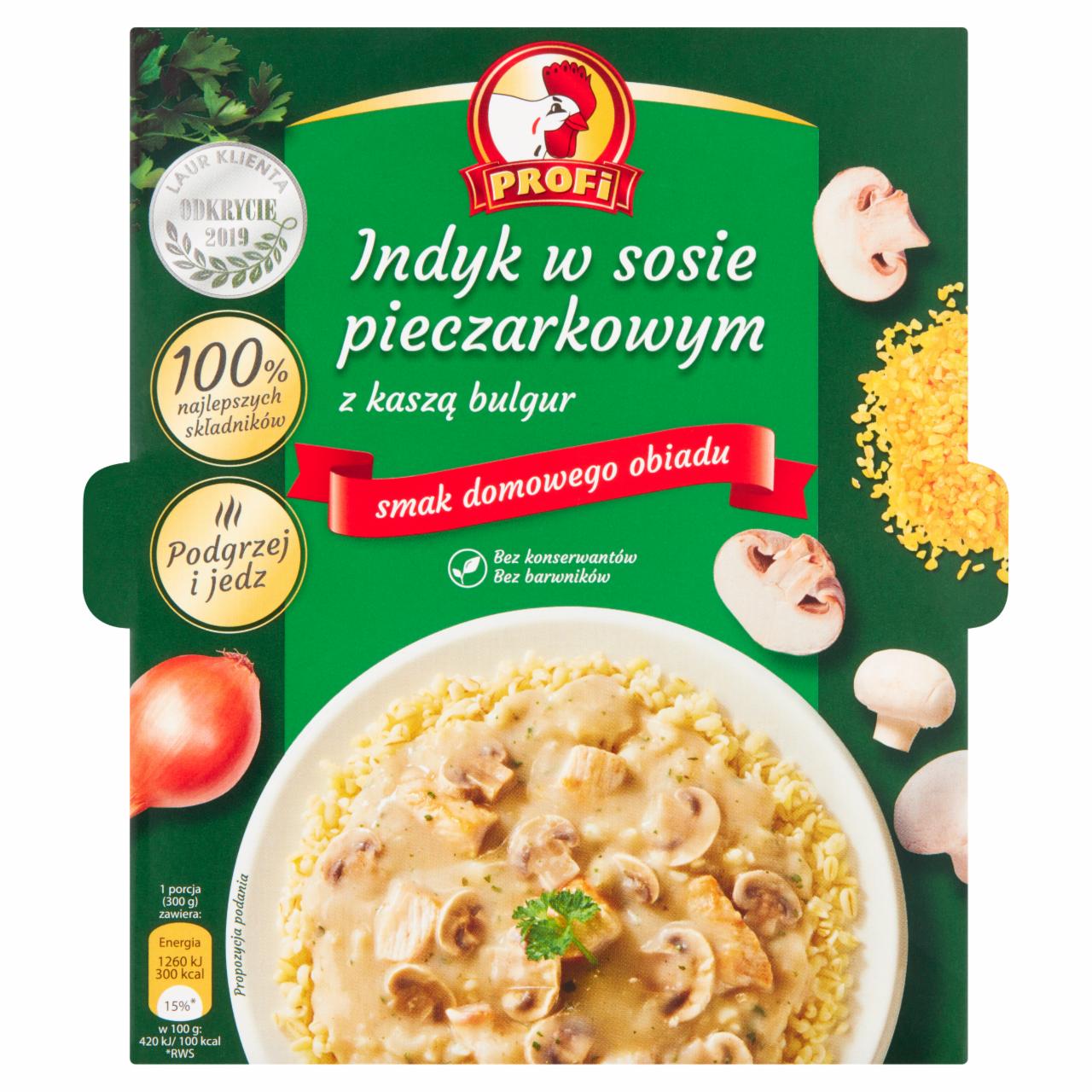 Zdjęcia - Profi Indyk w sosie pieczarkowym z kaszą bulgur 300 g