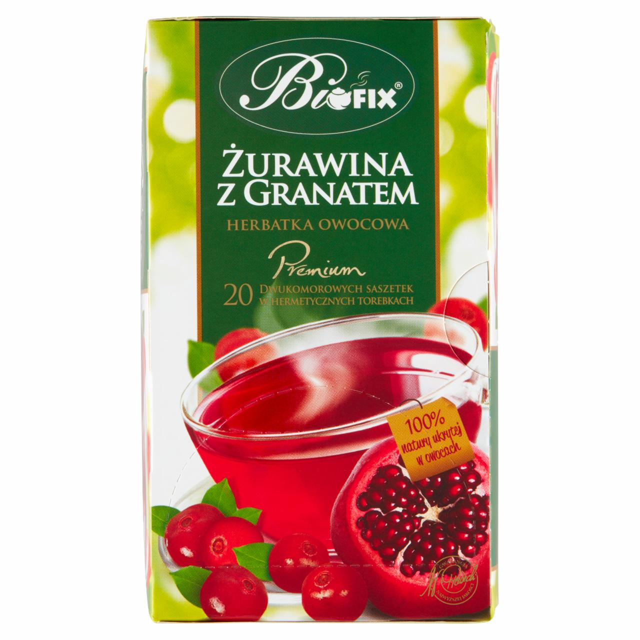 Zdjęcia - Bifix Premium Herbatka owocowa żurawina z granatem 40 g (20 x 2 g)