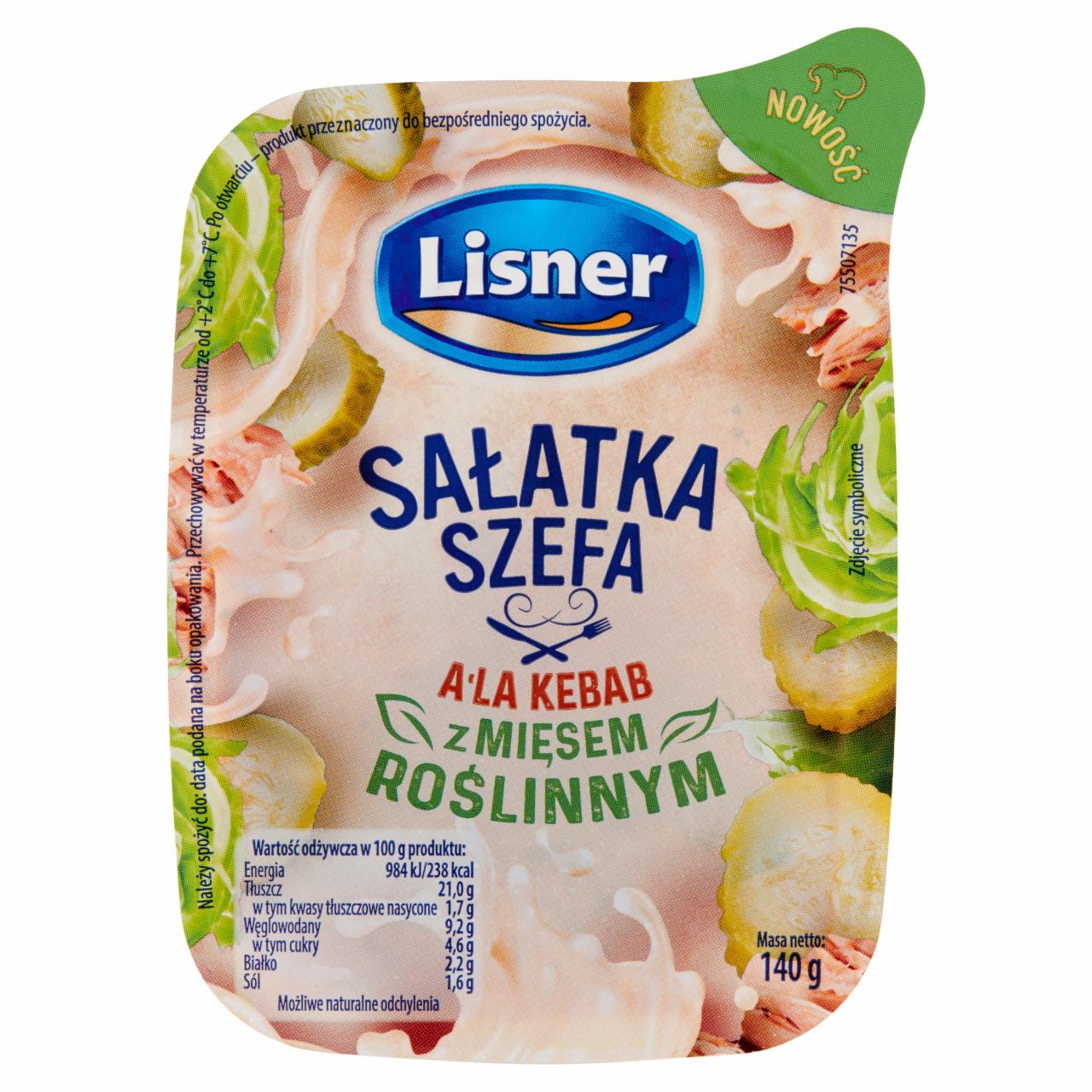 Zdjęcia - Lisner Sałatka szefa a'la kebab z mięsem roślinnym 140 g