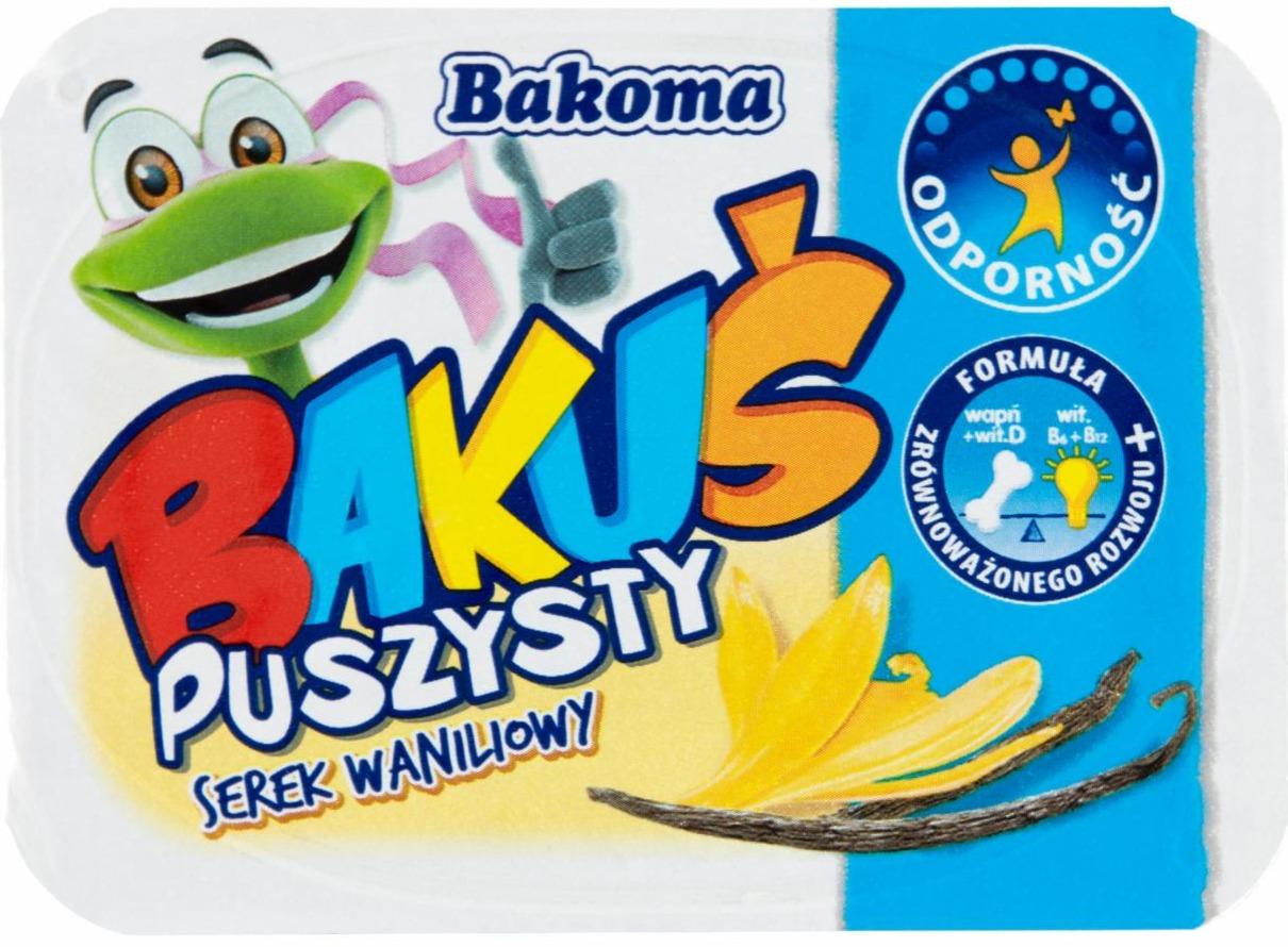 Zdjęcia - Bakoma Bakuś Milk & Fun Jogurt o smaku waniliowym z drażami 135 g
