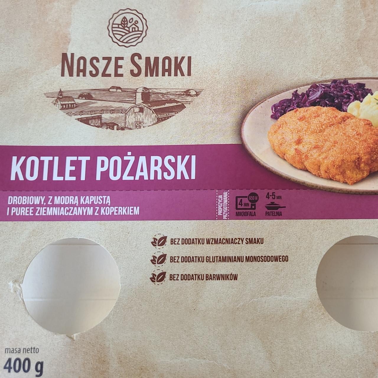 Zdjęcia - Kotlet Pożarski drobiowy, z modrą kapustą i puree ziemniaczanym z koperkiem Nasze Smaki