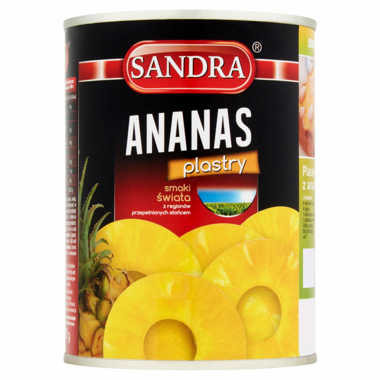 Zdjęcia - Sandra Ananas plastry 565 g