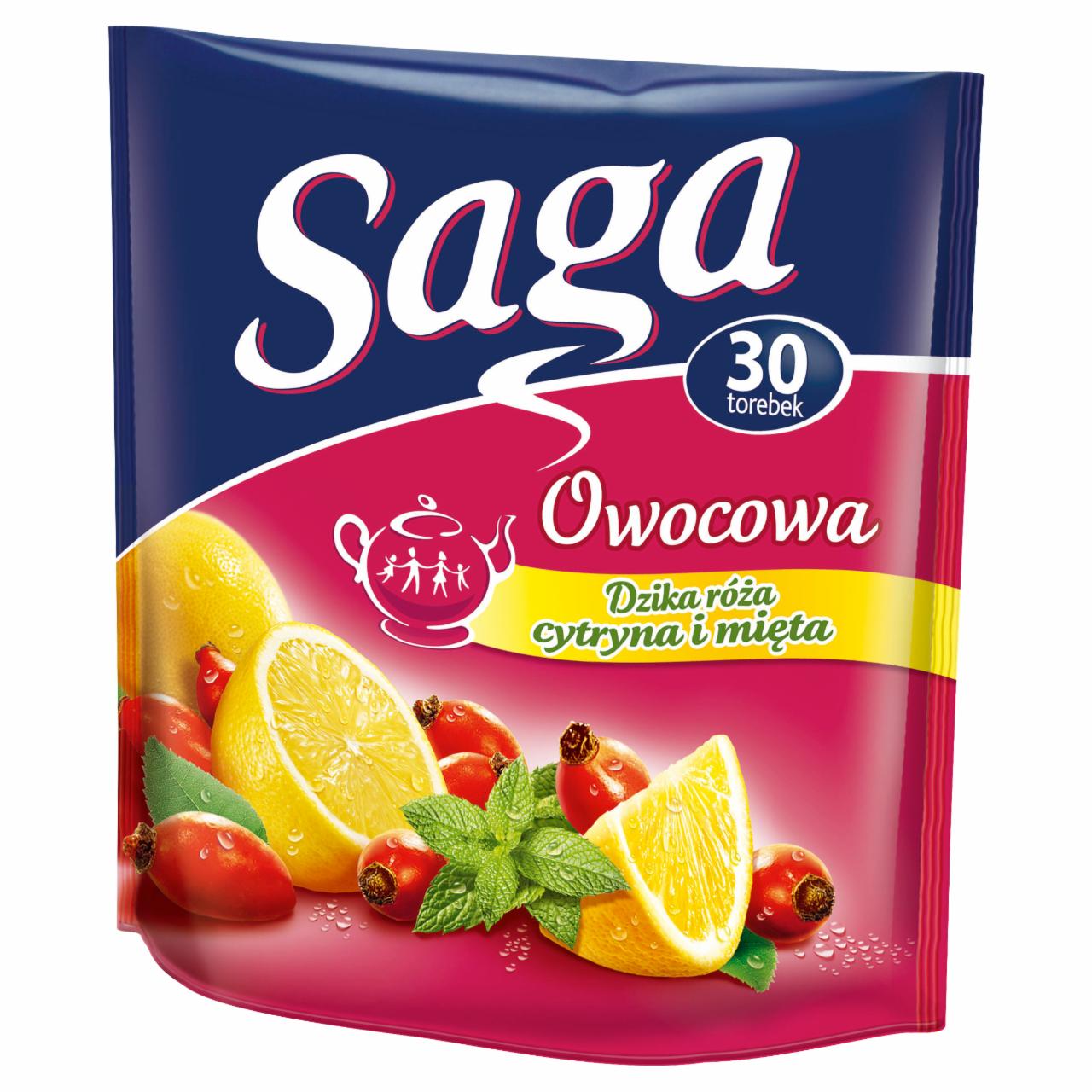 Zdjęcia - Saga Owocowa dzika róża cytryna i mięta Herbatka 60 g (30 torebek)
