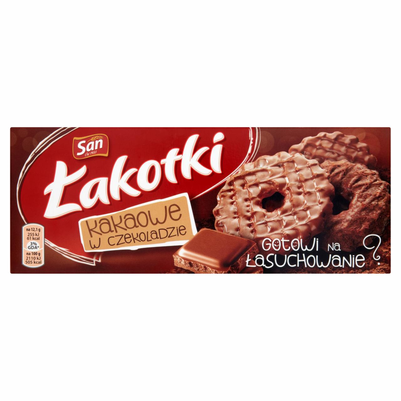 Zdjęcia - San Łakotki kakaowe w czekoladzie Herbatniki 146 g