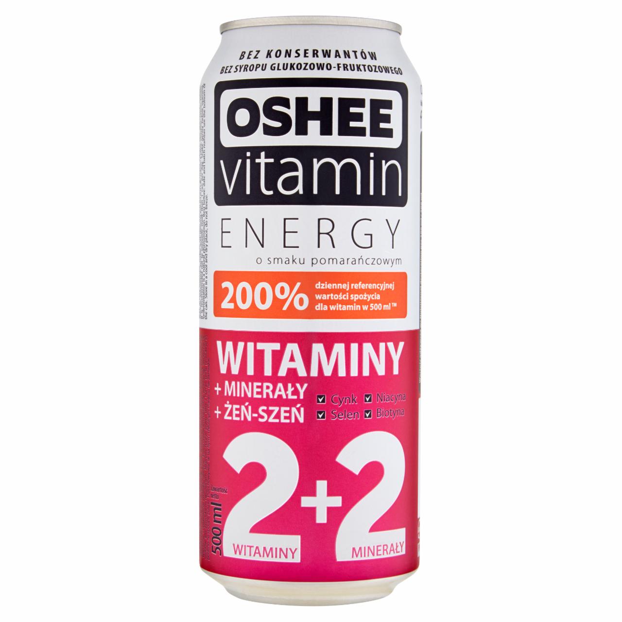 Zdjęcia - Oshee Vitamin Energy Witaminy Napój gazowany o smaku pomarańczowym 500 ml