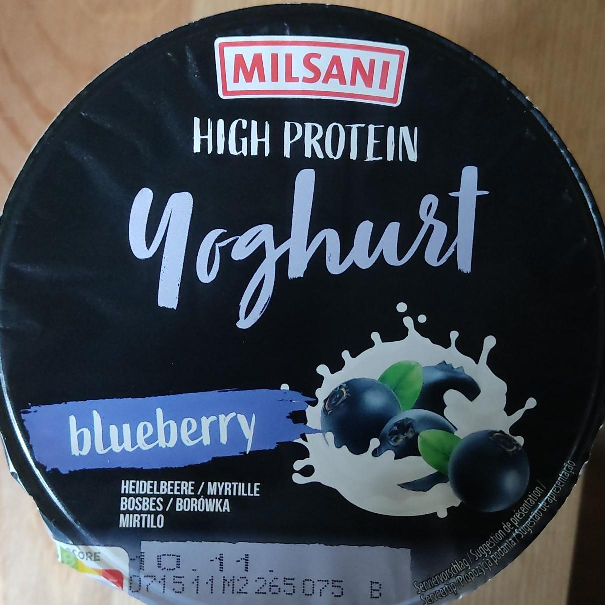 Zdjęcia - High protein yoghurt blueberry Milsani