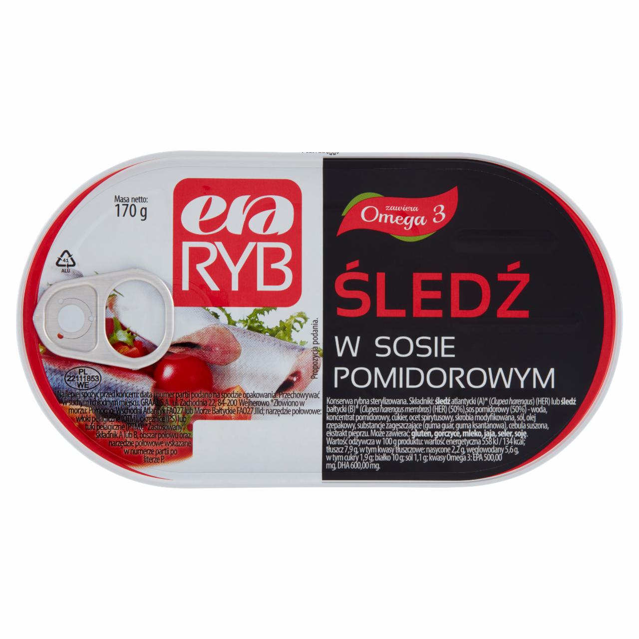 Zdjęcia - Śledź w sosie pomidorowym 170 g Era Ryb