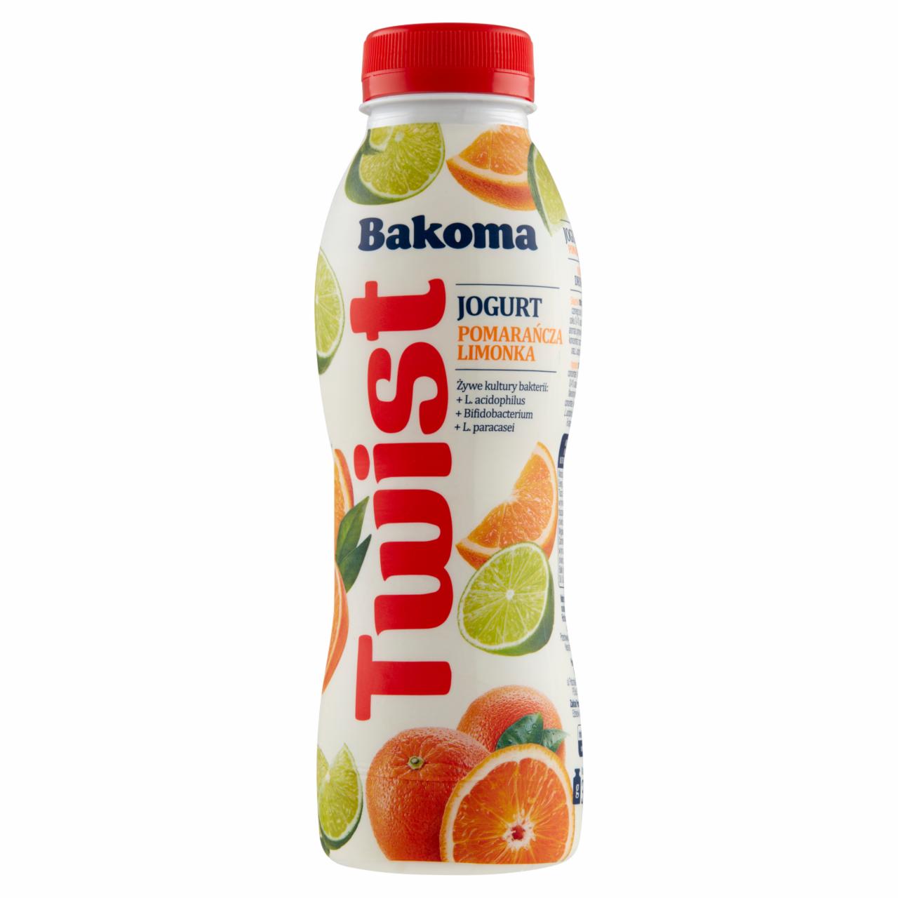 Zdjęcia - Bakoma Twist Jogurt pomarańcza-limonka 380 g