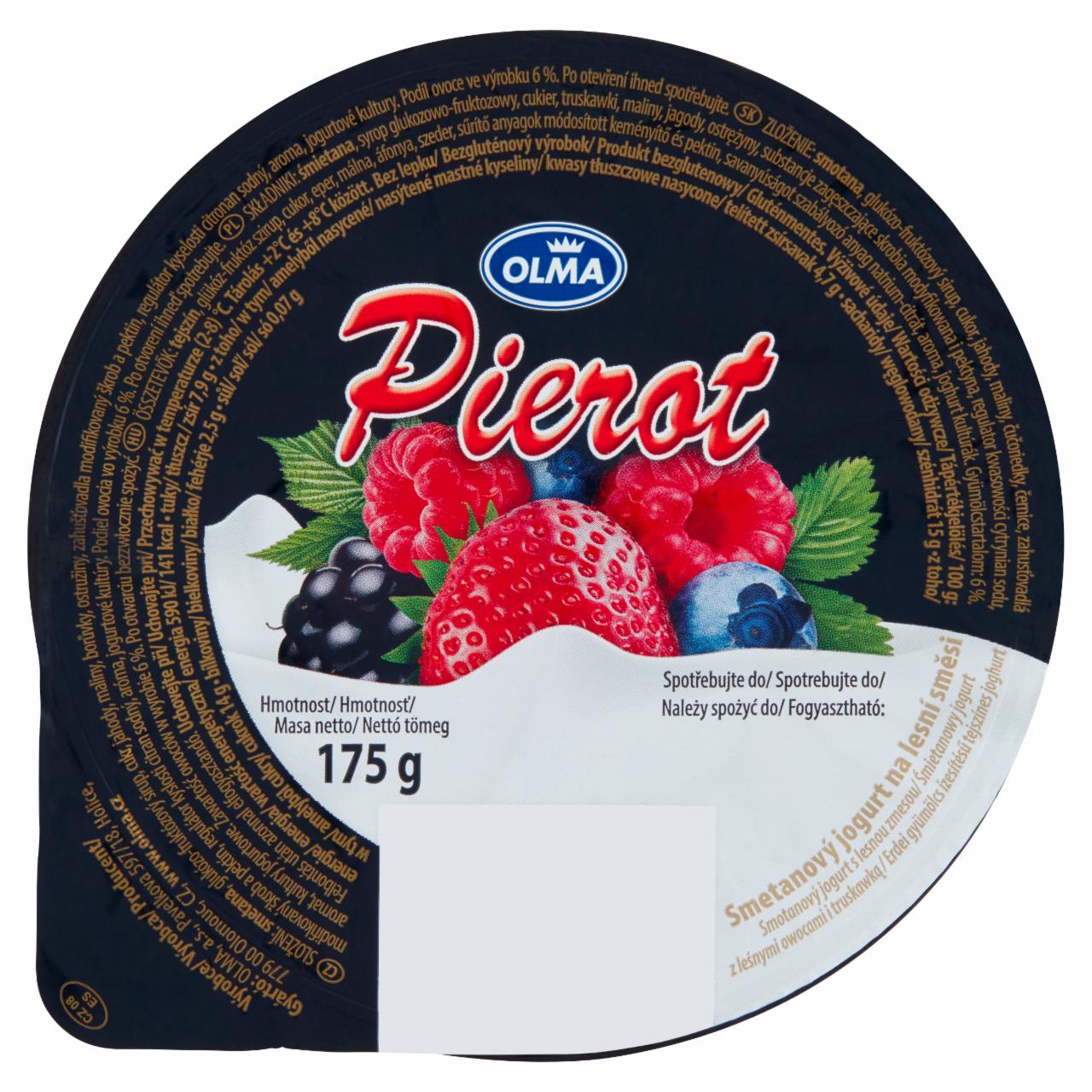 Zdjęcia - Olma Pierot Śmietankowy jogurt z leśnymi owocami i truskawką 175 g