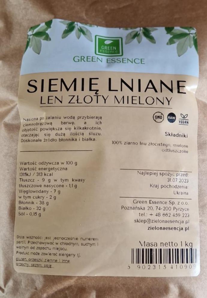 Zdjęcia - Siemię lniane len złocisty mielony Green essence