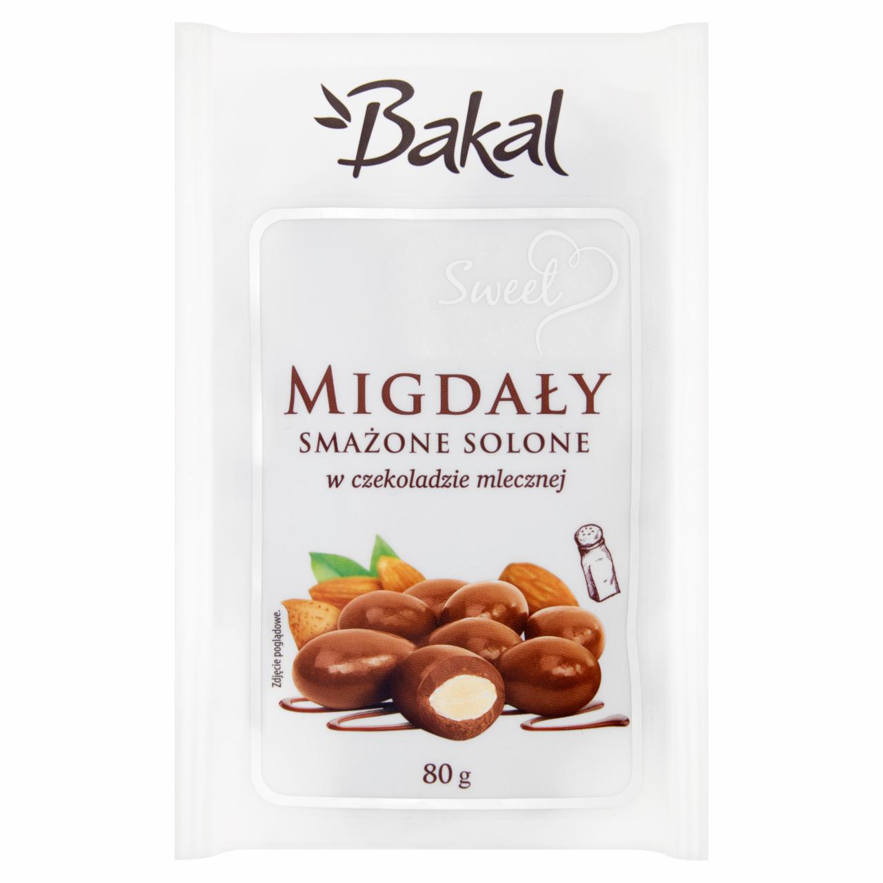 Zdjęcia - Bakal Sweet Migdały smażone solone w czekoladzie mlecznej 80 g