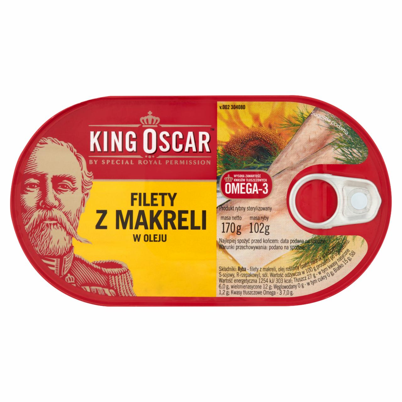 Zdjęcia - King Oscar Filety z makreli w oleju 170 g