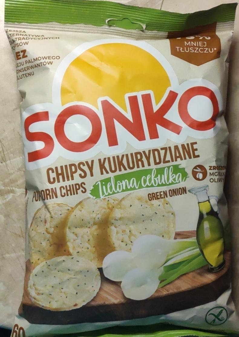 Zdjęcia - Chipsy kukurydziane zielona cebulka Sonko