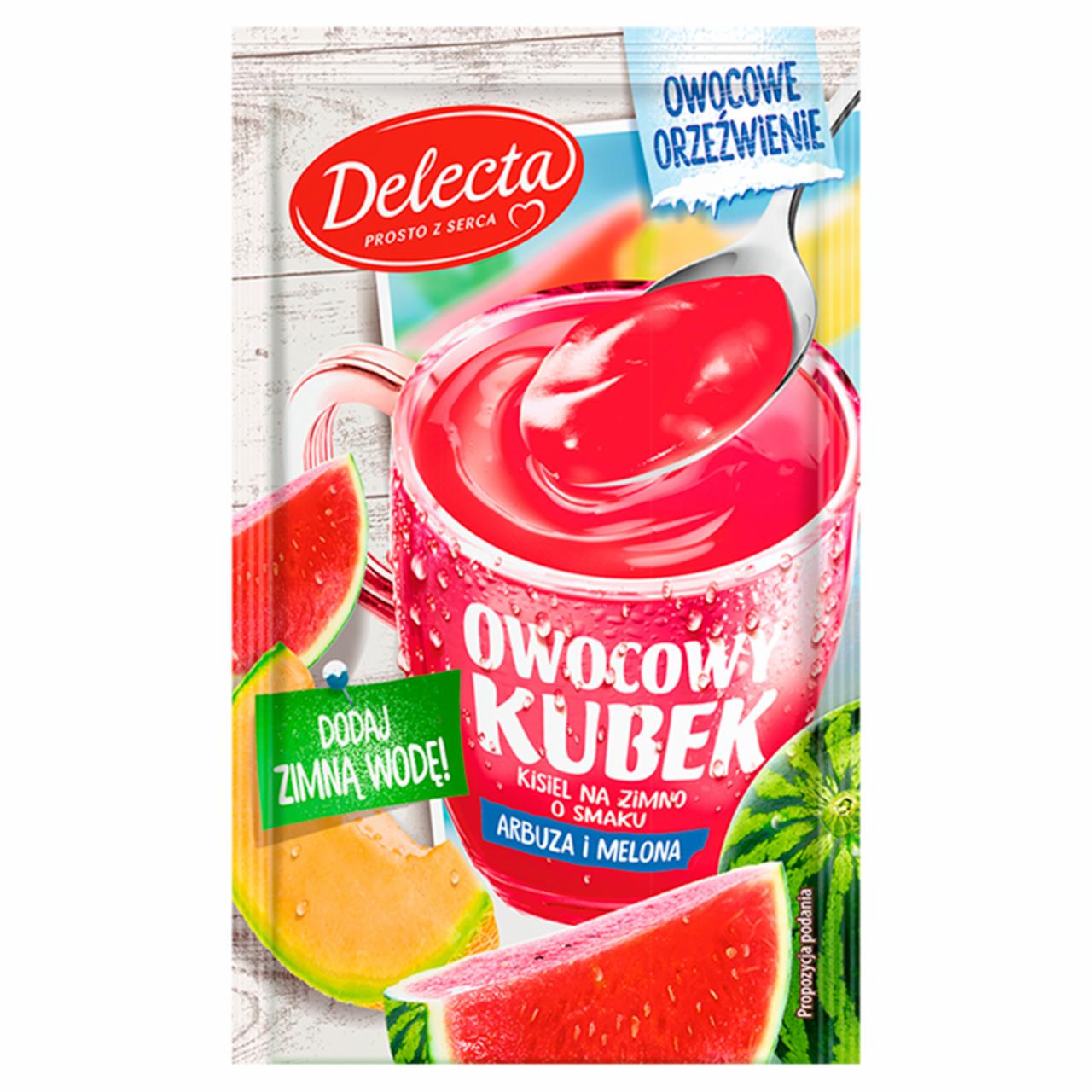 Zdjęcia - Delecta Owocowy kubek Kisiel na zimno o smaku arbuza i melona 32 g