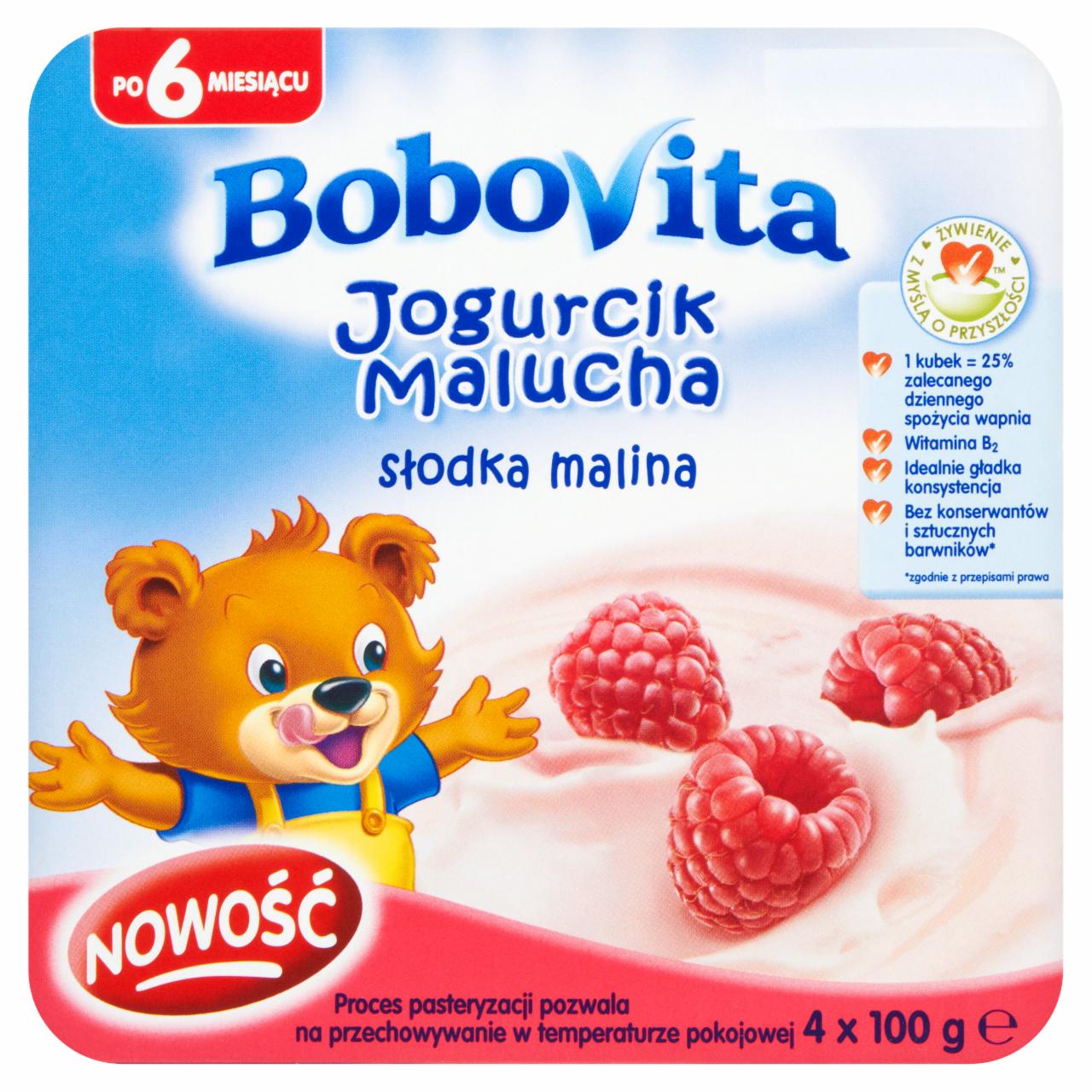 Zdjęcia - BoboVita Jogurcik Malucha słodka malina po 6 miesiącu 4 x 100 g