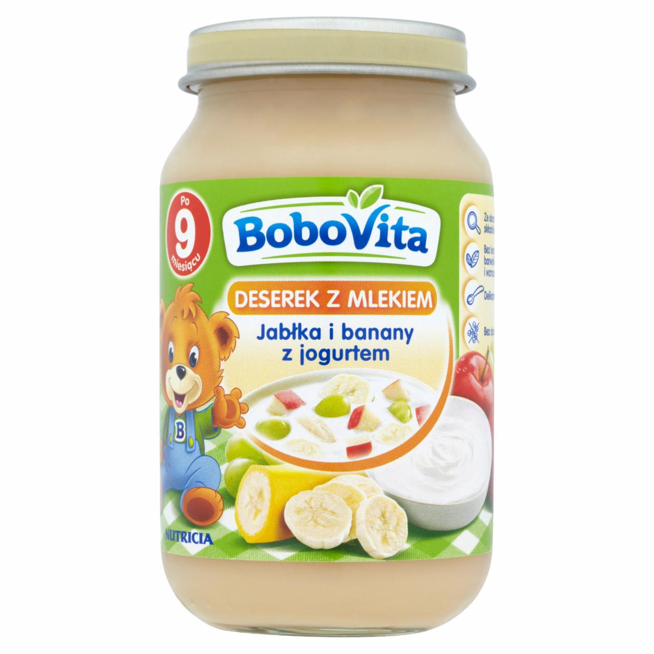 Zdjęcia - BoboVita Deserek z mlekiem Jabłka i banany z jogurtem po 9 miesiącu 190 g