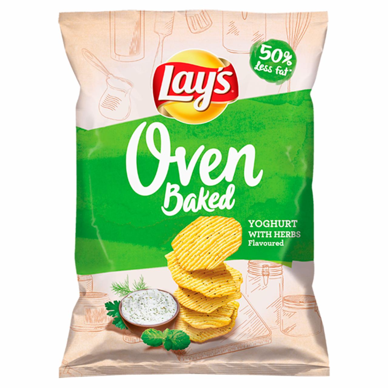 Zdjęcia - Lay's Oven Baked Pieczone formowane chipsy ziemniaczane o smaku jogurtu z ziołami 200 g