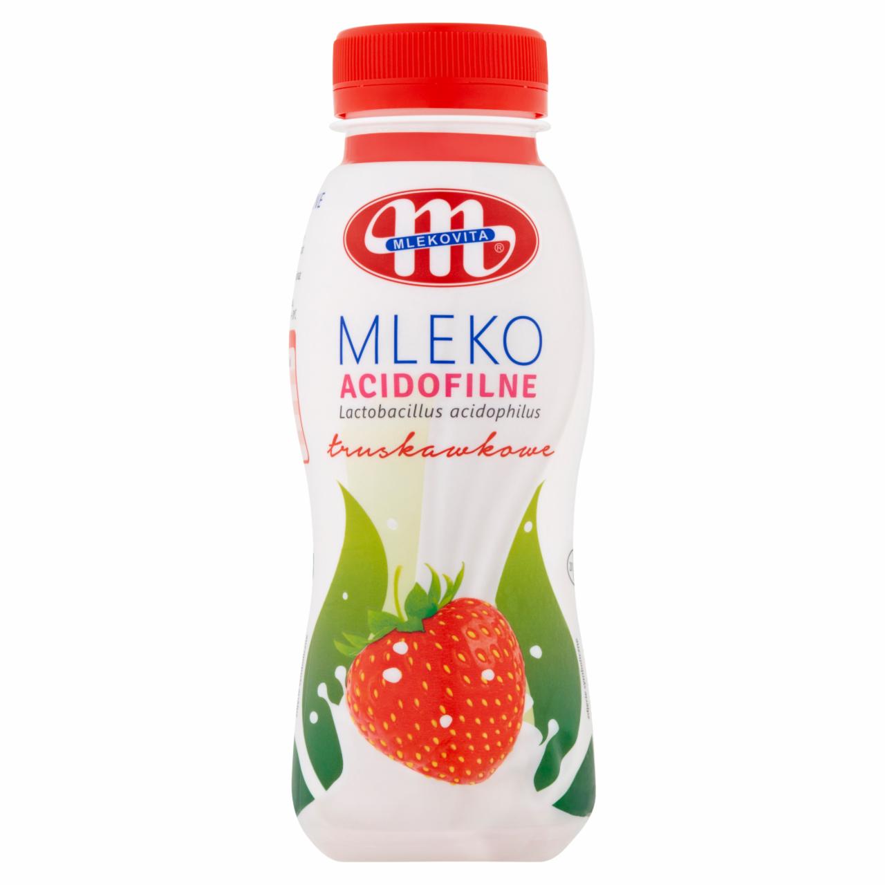 Zdjęcia - Mlekovita Mleko acidofilne truskawkowe 250 g