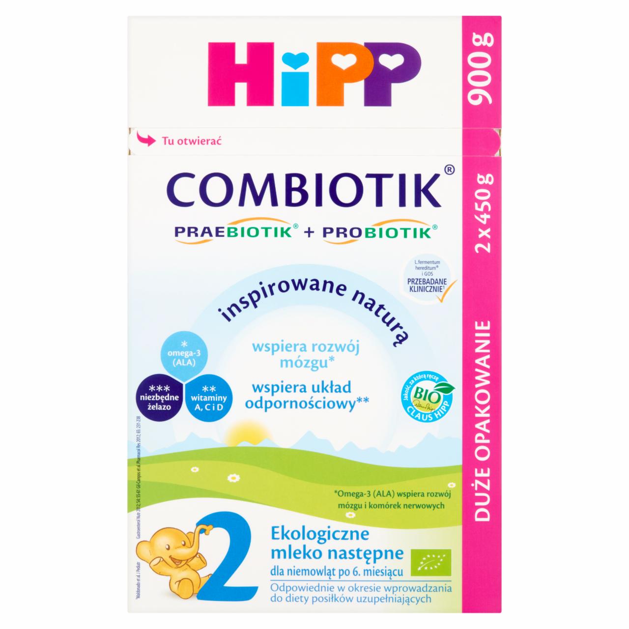Zdjęcia - HiPP BIO Combiotik 2 Ekologiczne mleko następne dla niemowląt po 6. miesiącu 900 g (2 sztuki)