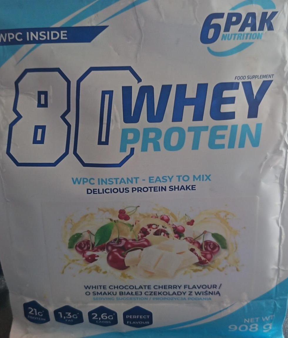 Zdjęcia - 80 Whey Protein White Chocolate Cherry flavour 6PAK Nutrition