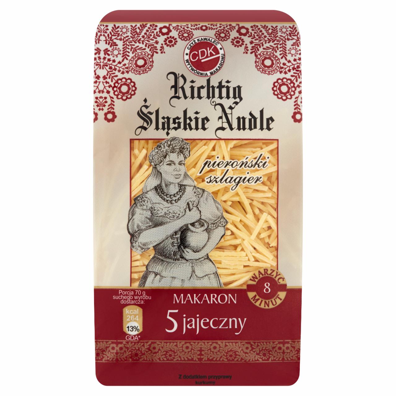 Zdjęcia - Richtig Śląskie Nudle Makaron 5 jajeczny z kurkumą 250 g