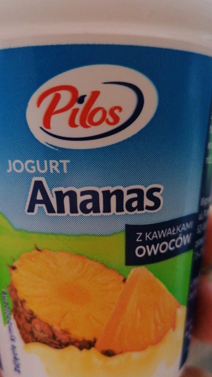 Zdjęcia - Jogurt ananas z kawałkami owoców Pilos