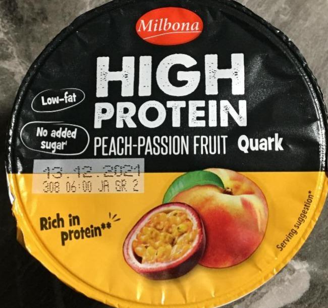 Zdjęcia - High protein peach-passion fruit quark Milbona