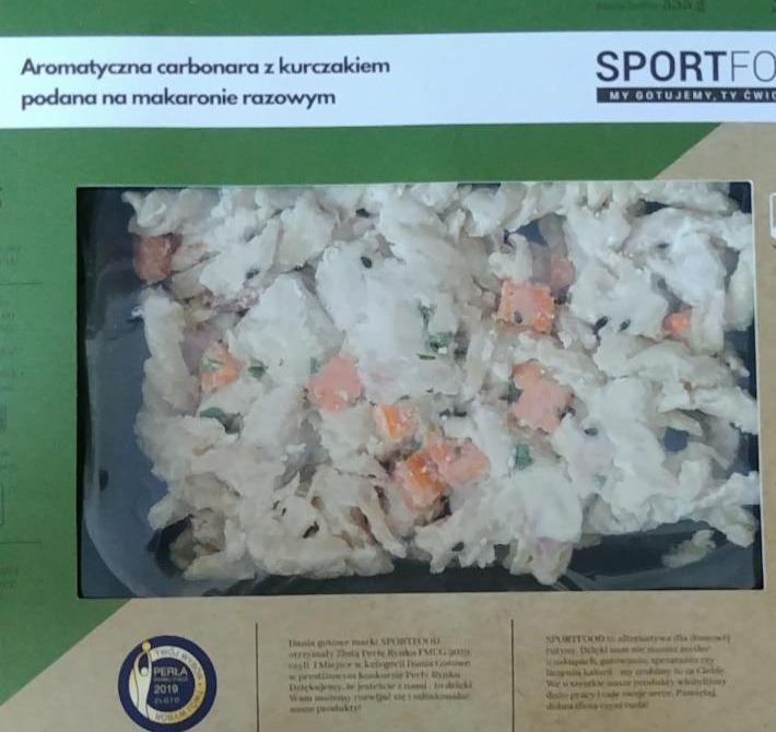 Zdjęcia - carbonara z kurczakiem podana na makaronie razowym sportfood