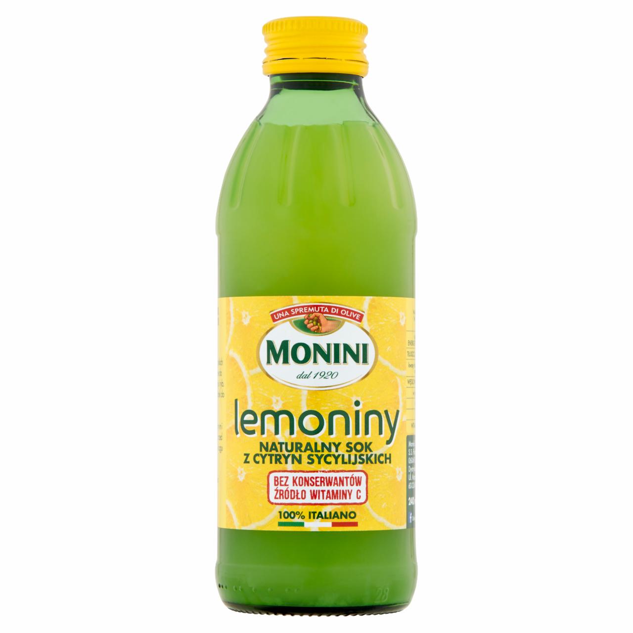 Zdjęcia - Lemoniny Naturalny sok z cytryn sycylijskich 240 ml Monini