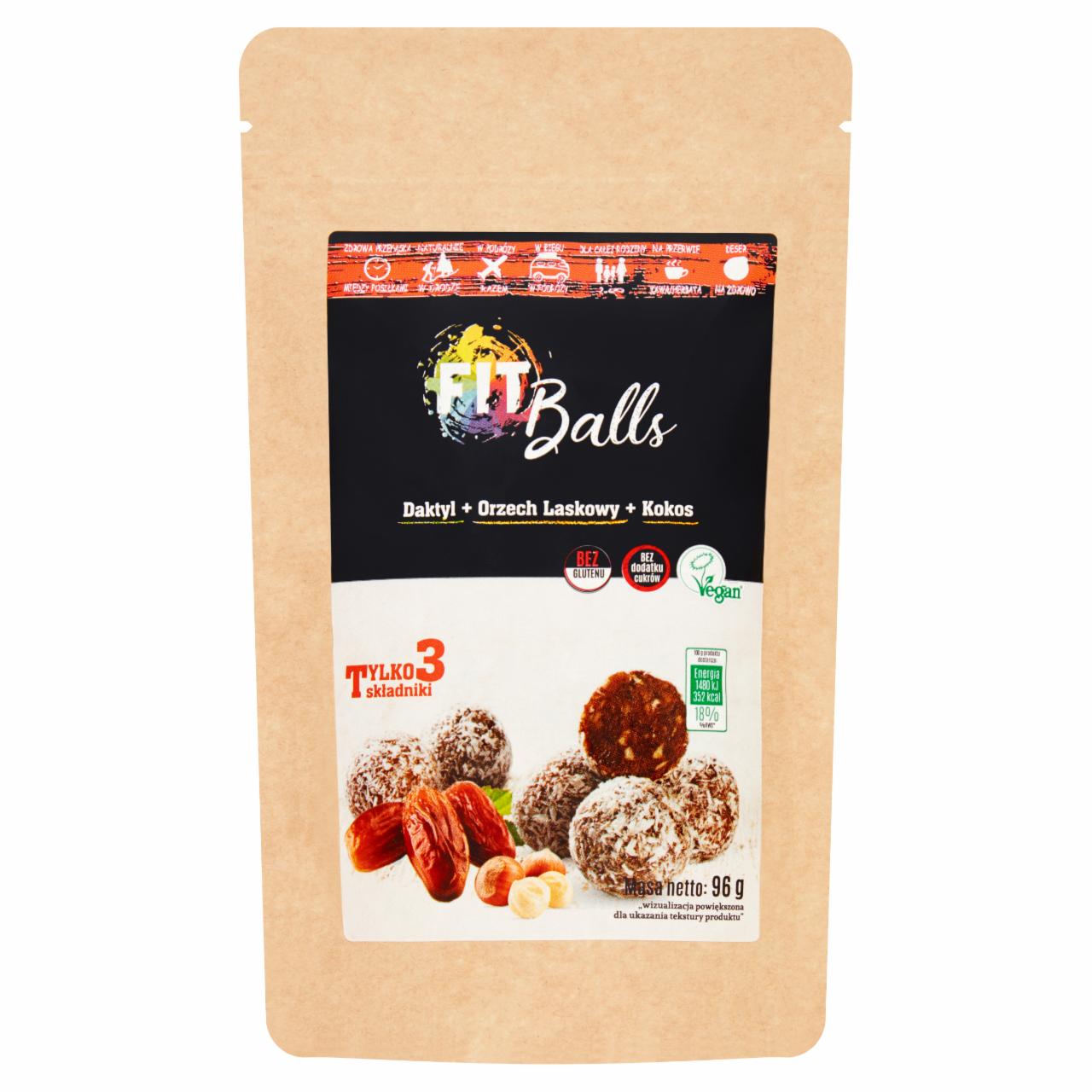 Zdjęcia - Fit Balls Pasta z suszonych daktyli orzech laskowy + kokos 96 g