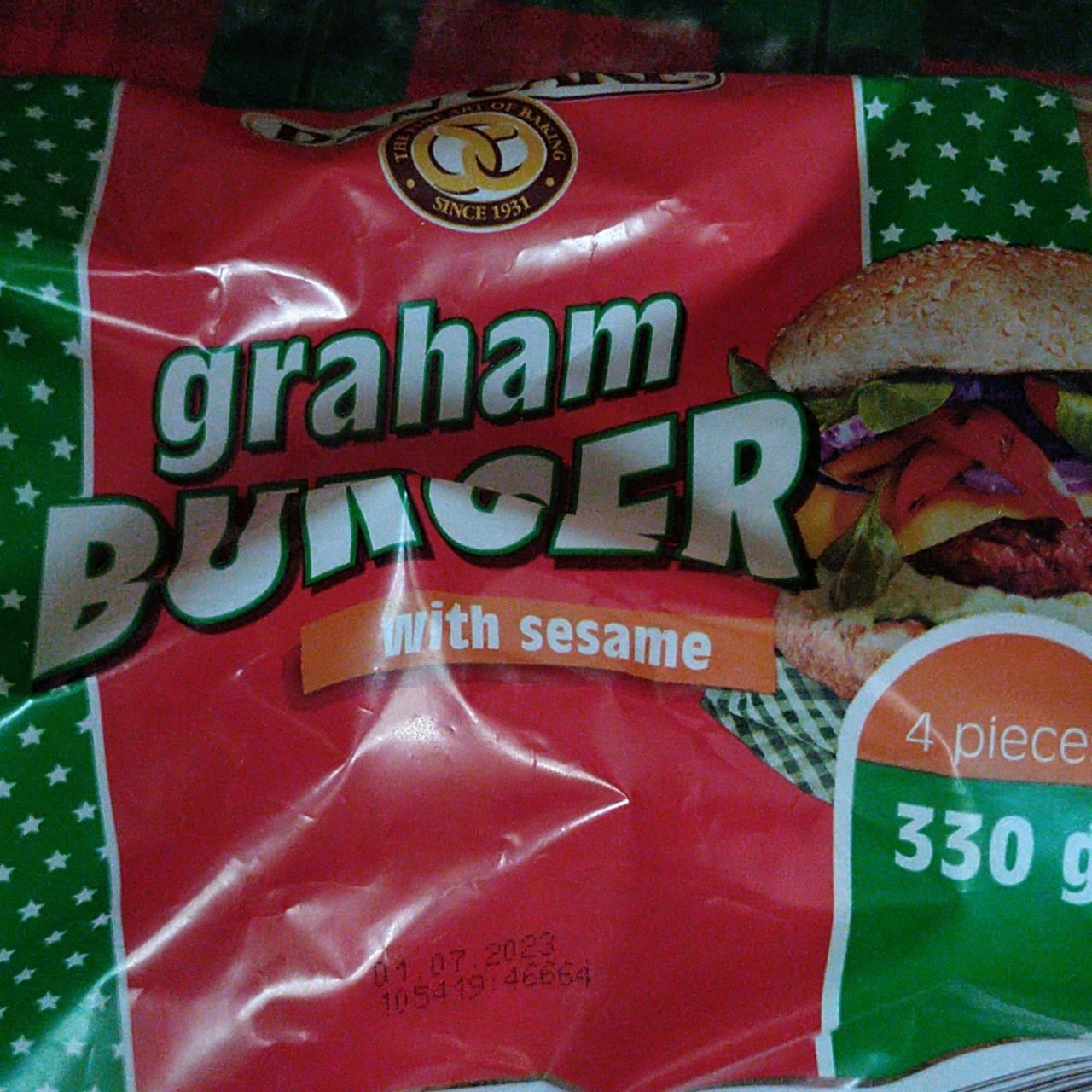 Zdjęcia - Dan Cake Burger graham z sezamem 165 g (2 x 82,5 g)