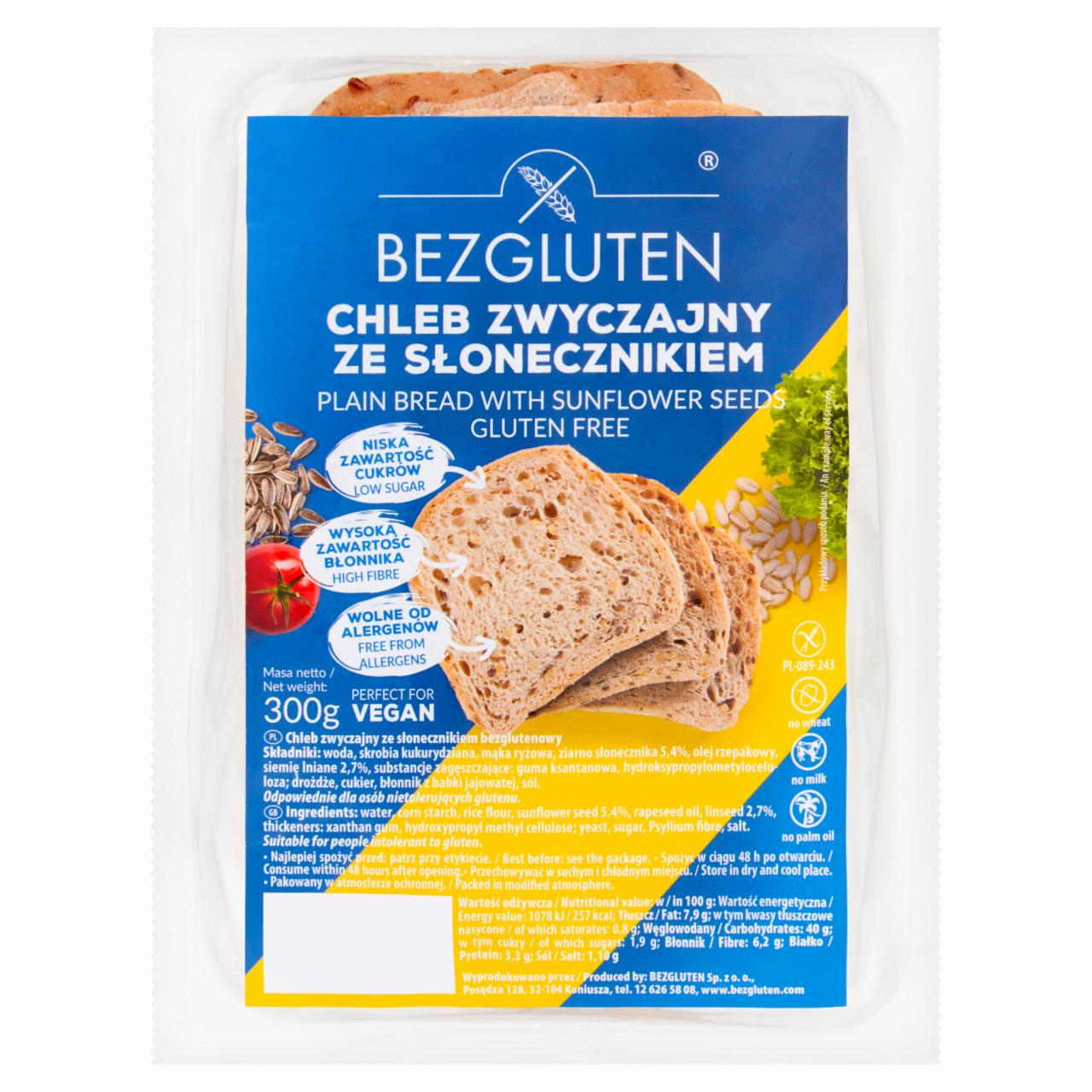 Zdjęcia - Bezgluten Chleb zwyczajny ze słonecznikiem 300 g