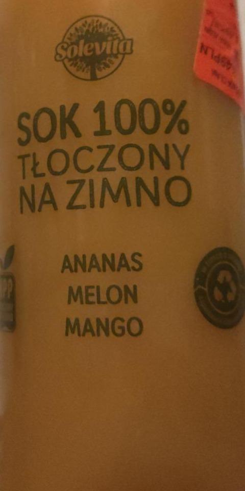 Zdjęcia - SOK 100% Tłoczony na zimno ananas melon mango Solevita