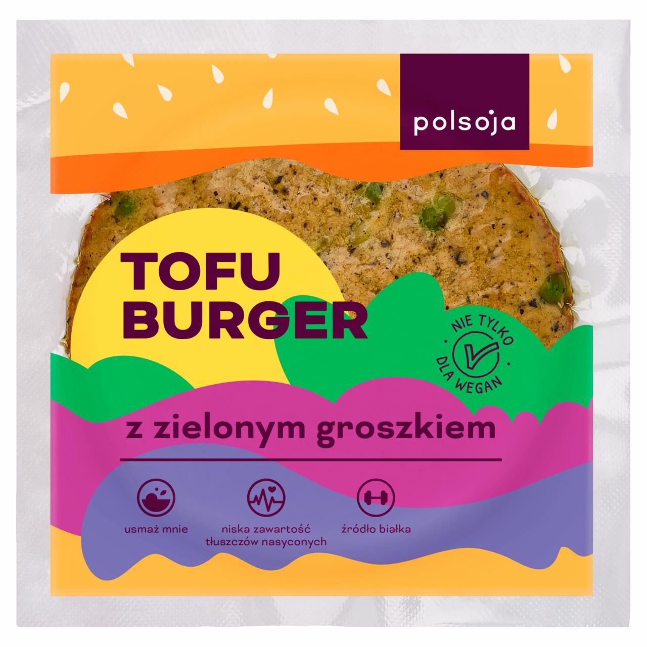 Zdjęcia - Polsoja Tofu burger z zielonym groszkiem 100 g